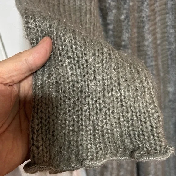 Moffi International -lg-Elegant Gray Women's Cardigan 5% Mohair- very long - Picture 2 of 9